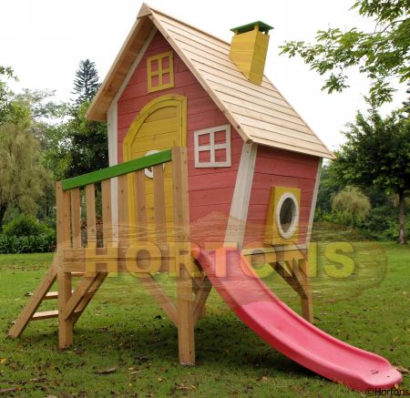 Log Cabin Crooked Tower Playhouse