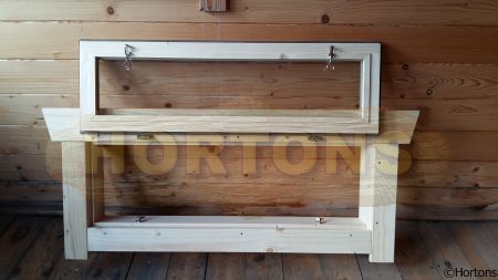 Log Cabin 1000 x 450mm Standard high level opening window, single glazed