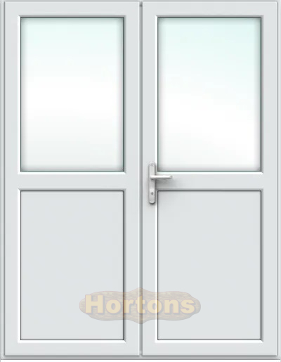 Log Cabin 1565x1855mm uPVC half glazed double door