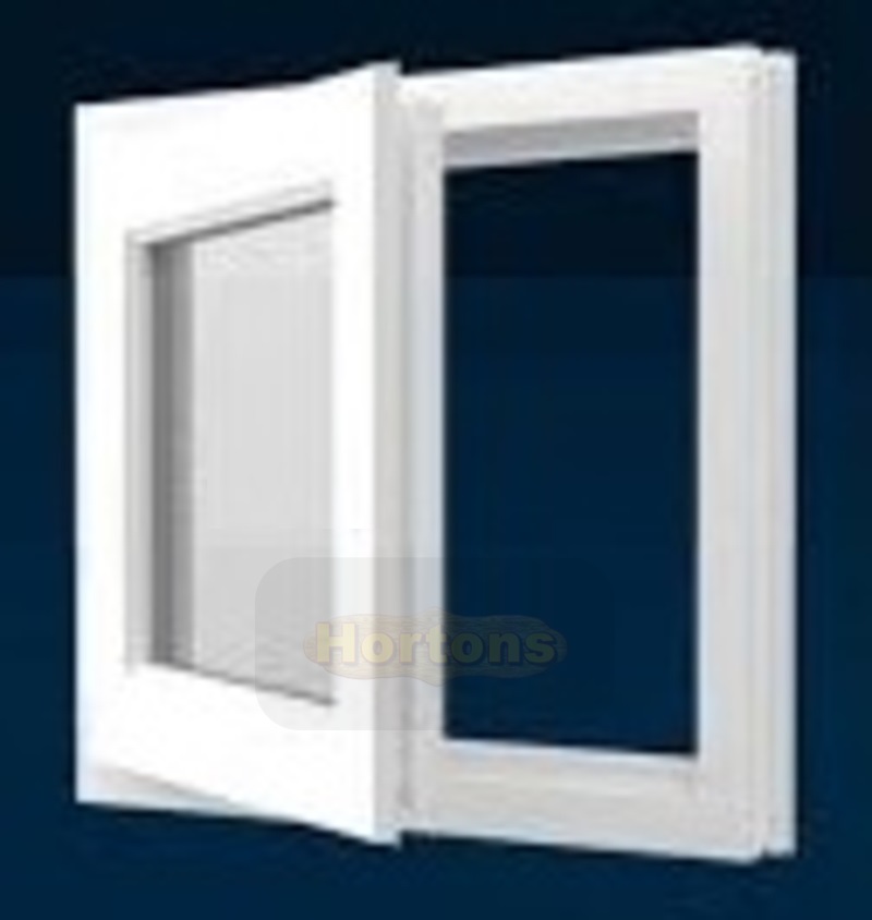 Log Cabin 600 x 600mm uPVC window, single opening casement