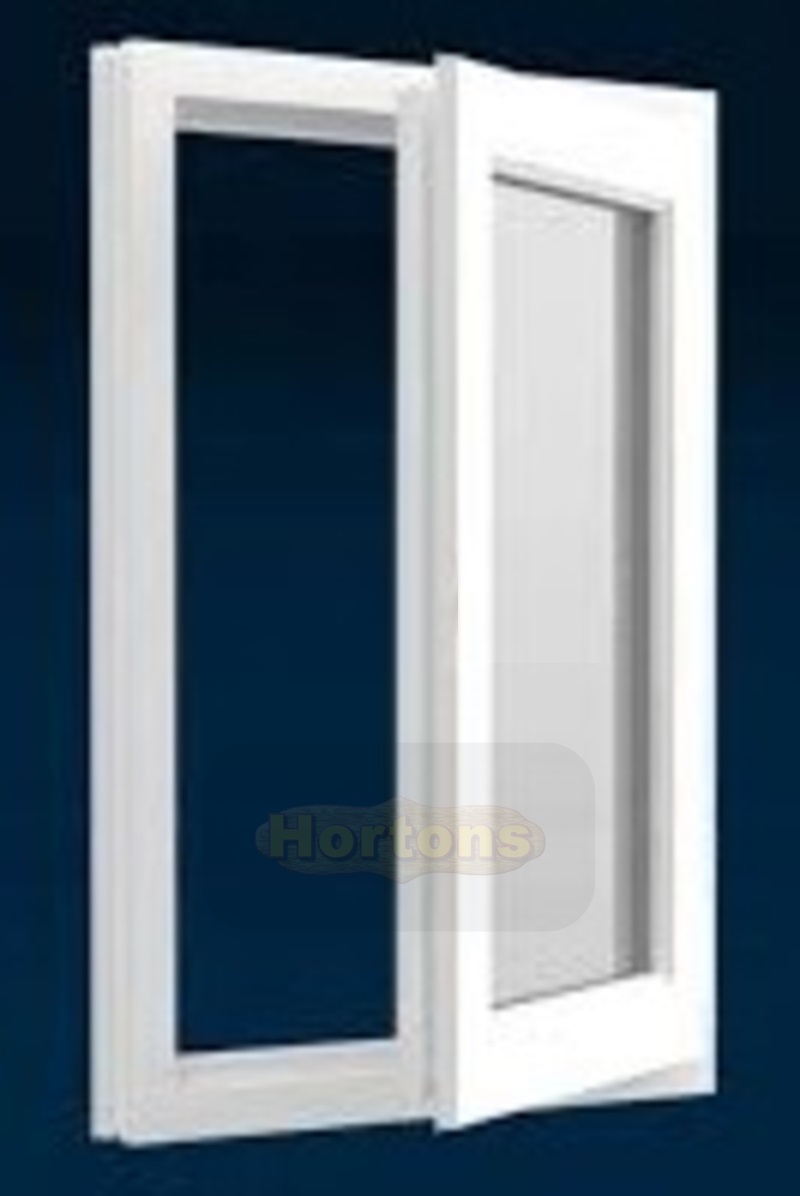 Log Cabin 710 x 1230mm uPVC window, single opening casement