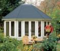 Log Cabin 4.45 x 3.5m Oval Summerhouse Lugarde Prima Josephine