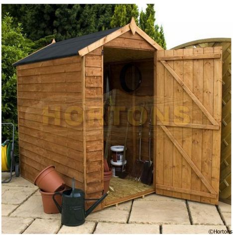 Log Cabin 4' x 6' Overlap Apex Shed - Windowless