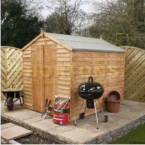 Log Cabin 6ft x 8ft Overlap Apex Shed - Windowless