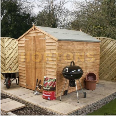 Log Cabin 8ft x 12ft Overlap Apex Shed - Windowless