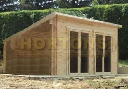 Log Cabin 5.0 x 4.0m Pent roof 35mm log cabin