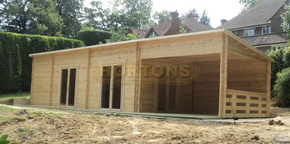 Log Cabin 14m x 4m Westminster Pent Log Cabin